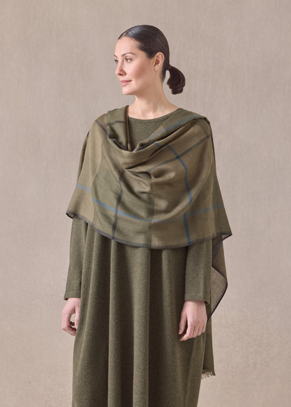 Eskandar Cashmere Tartan Check Scarf