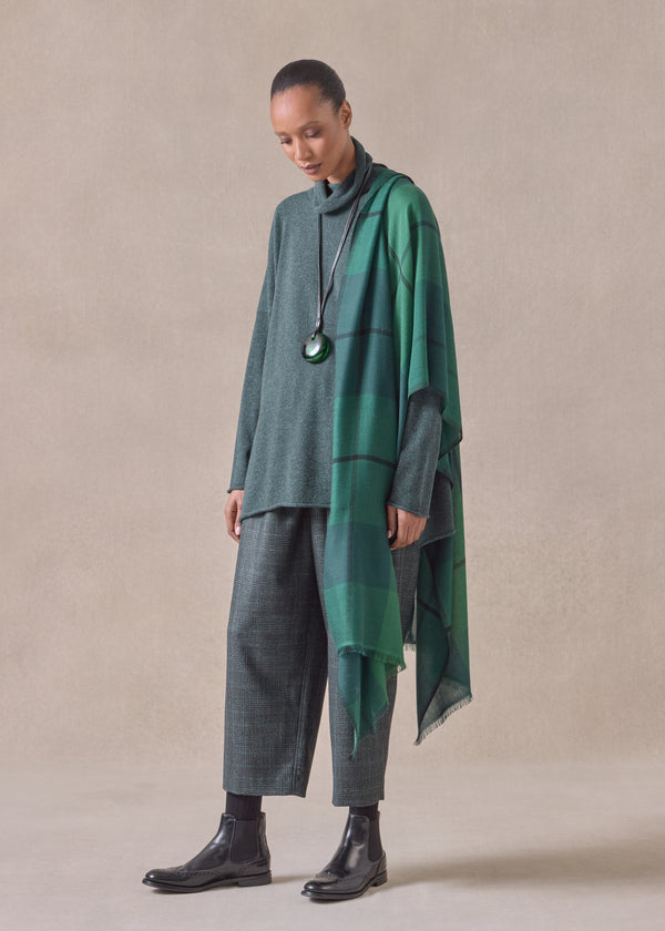 Eskandar Cashmere Tartan Check Scarf