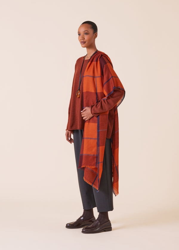 Eskandar Cashmere Tartan Check Scarf