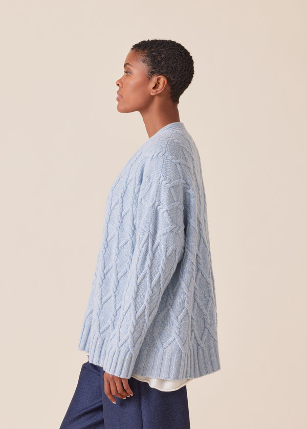 Eskandar Cashmere V-neck Cardigan - Mid Plus