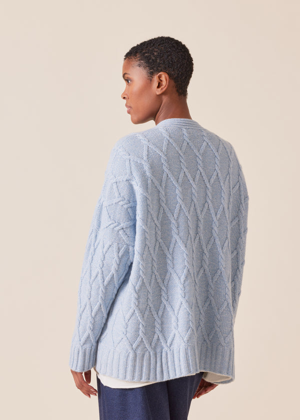 Eskandar Cashmere V-neck Cardigan - Mid Plus