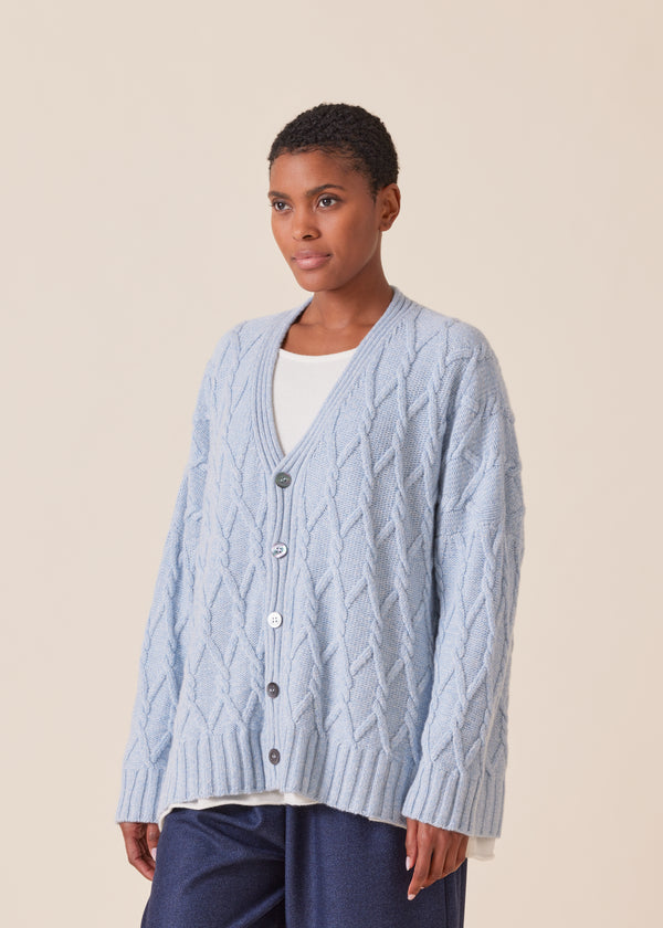 eskandar cashmere V-neck cardigan - mid plus