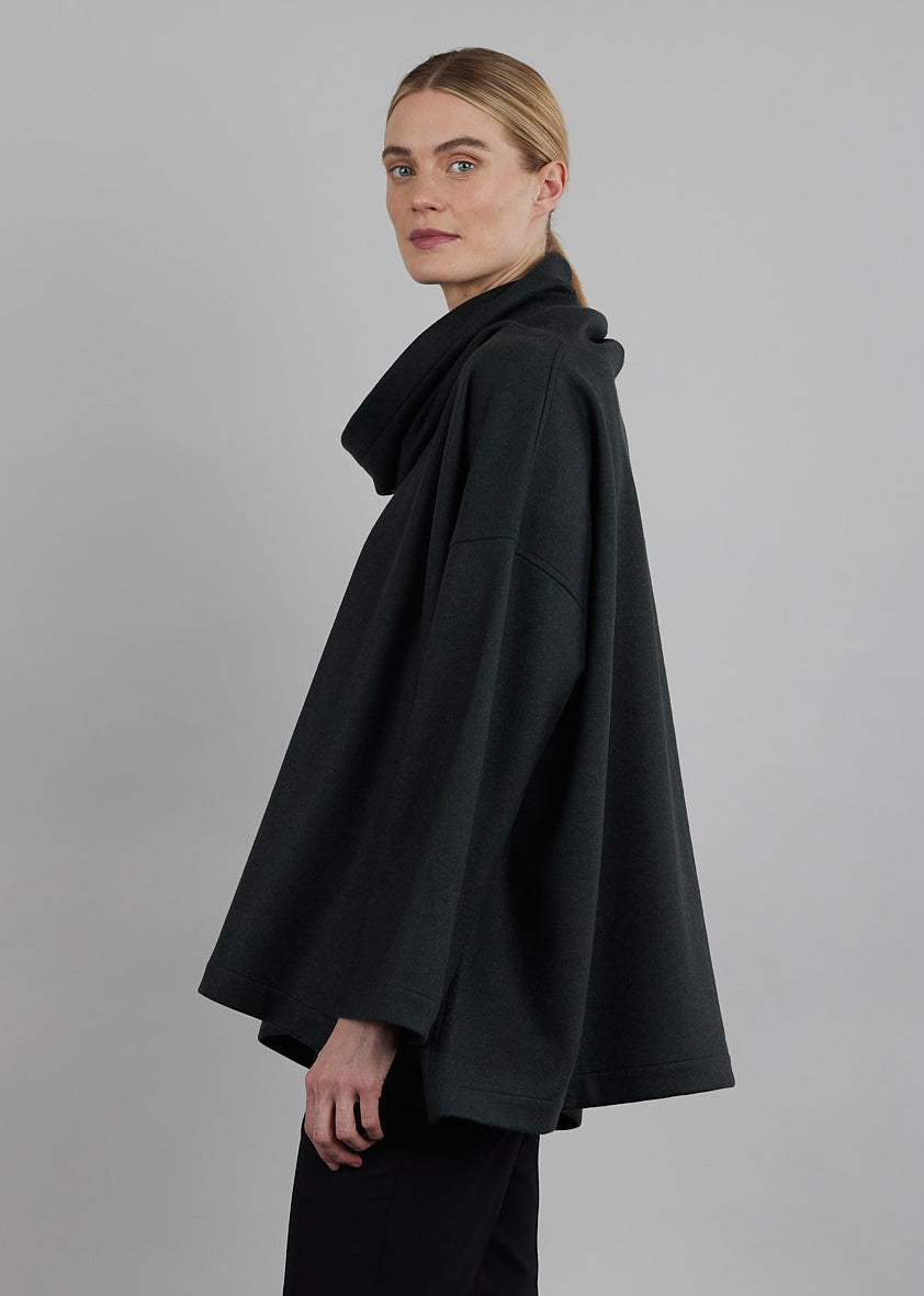 Eskandar Cashmere Wide A-line Monks Top - Long