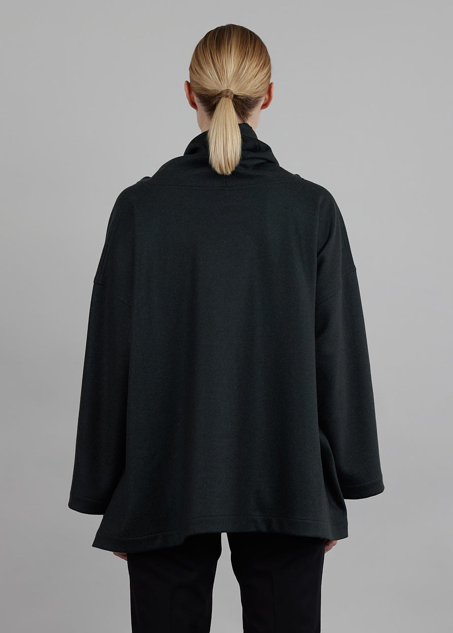 Eskandar Cashmere Wide A-line Monks Top - Long