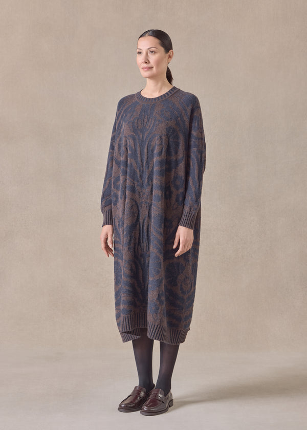 Eskandar Cashmere Wide A-line Round Neck Dress