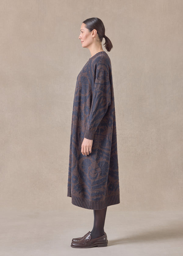 Eskandar Cashmere Wide A-line Round Neck Dress