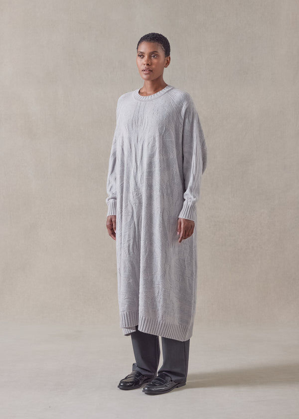 Eskandar Cashmere Wide A-line Round Neck Dress