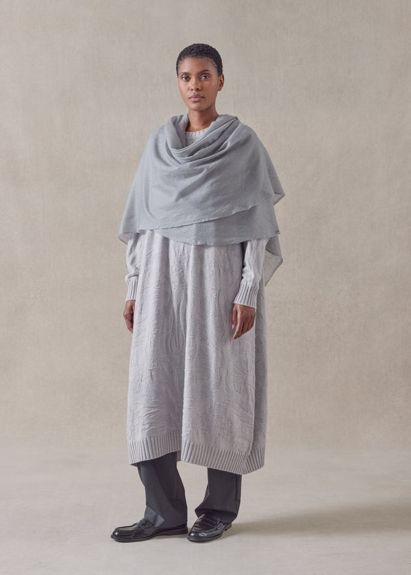 Eskandar Cashmere Wide A-line Round Neck Dress