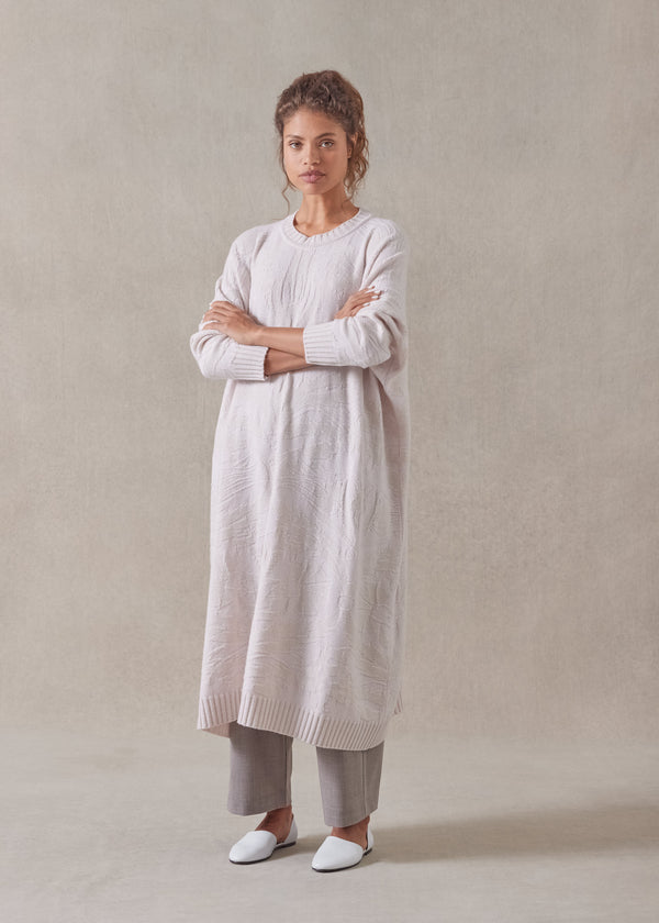 Eskandar Cashmere Wide A-line Round Neck Dress