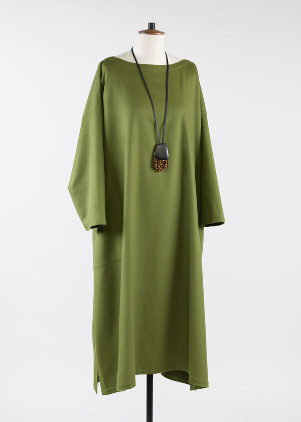 eskandar cashmere wide a-line scoop neck dress