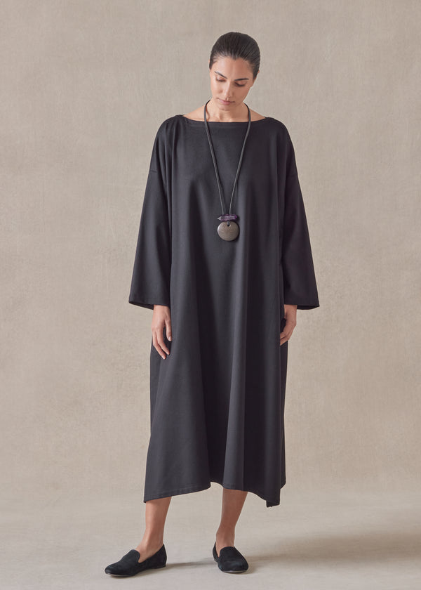 eskandar cashmere wide a-line scoop neck dress