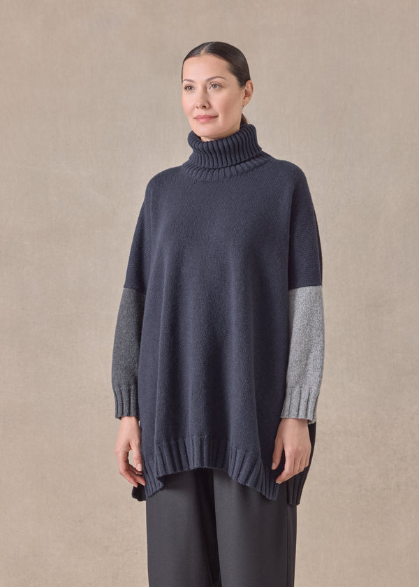 Eskandar Cashmere Wide Roll Neck - Long