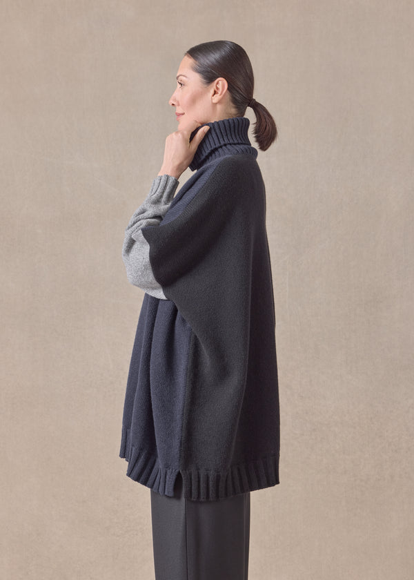 Eskandar Cashmere Wide Roll Neck - Long