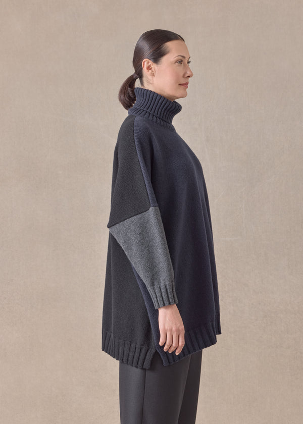 Eskandar Cashmere Wide Roll Neck - Long