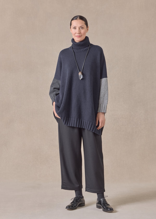 eskandar cashmere wide roll neck - long