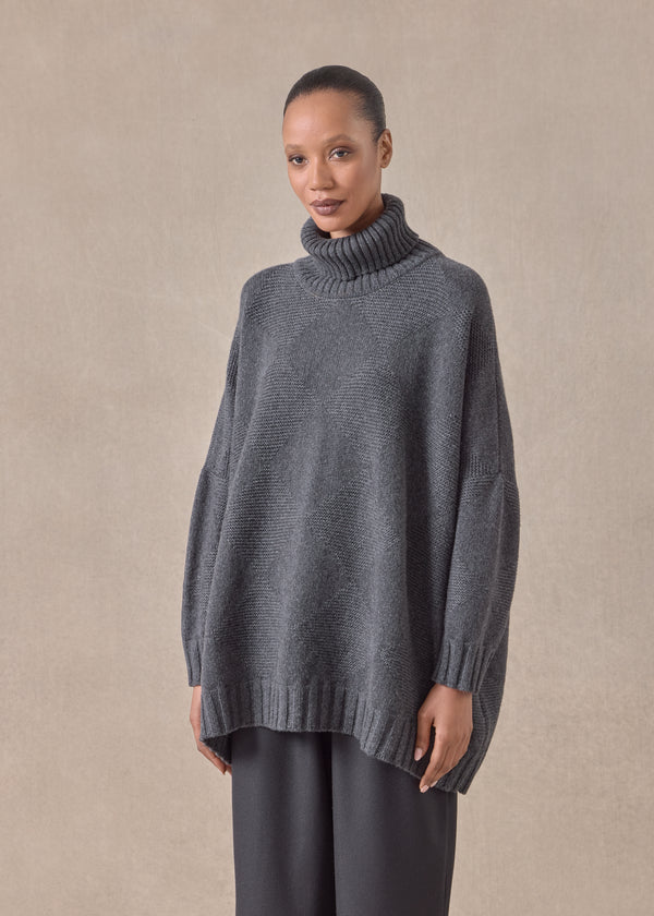 Eskandar Cashmere Wide Roll Neck Sweater - Long