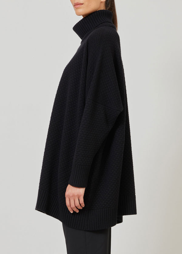 Eskandar Cashmere Wide Roll Neck Sweater - Long Plus