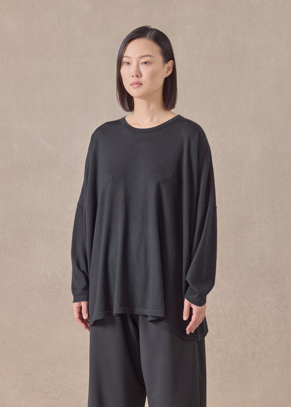 Eskandar Cashmere Wide Round Neck - Mid Plus
