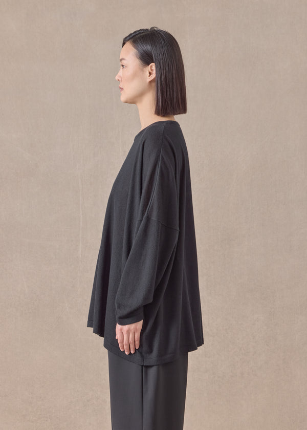 Eskandar Cashmere Wide Round Neck - Mid Plus