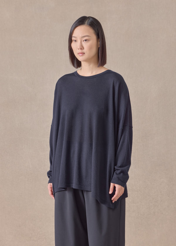 Eskandar Cashmere Wide Round Neck - Mid Plus