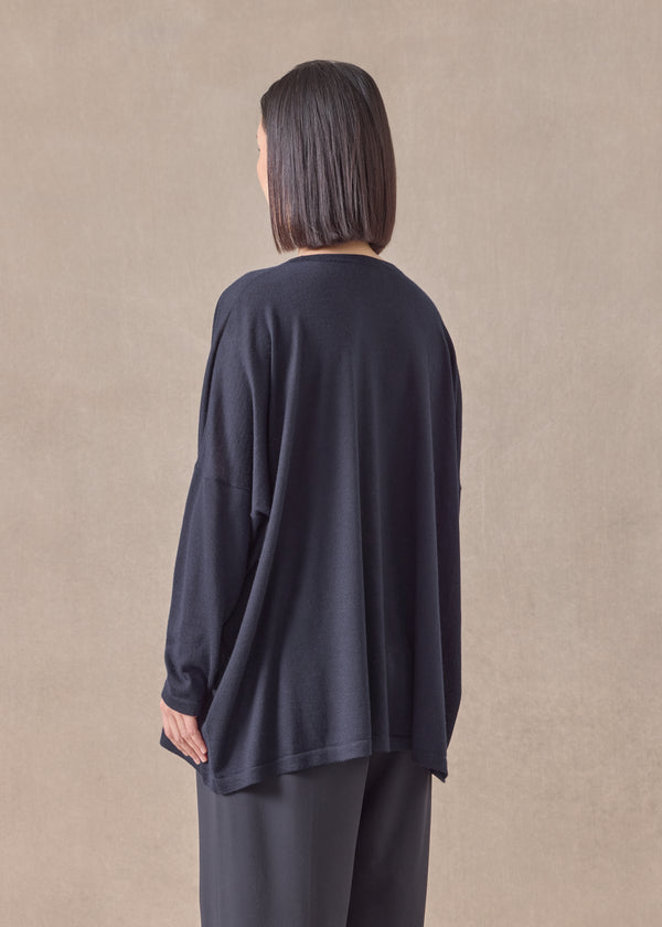 Eskandar Cashmere Wide Round Neck - Mid Plus