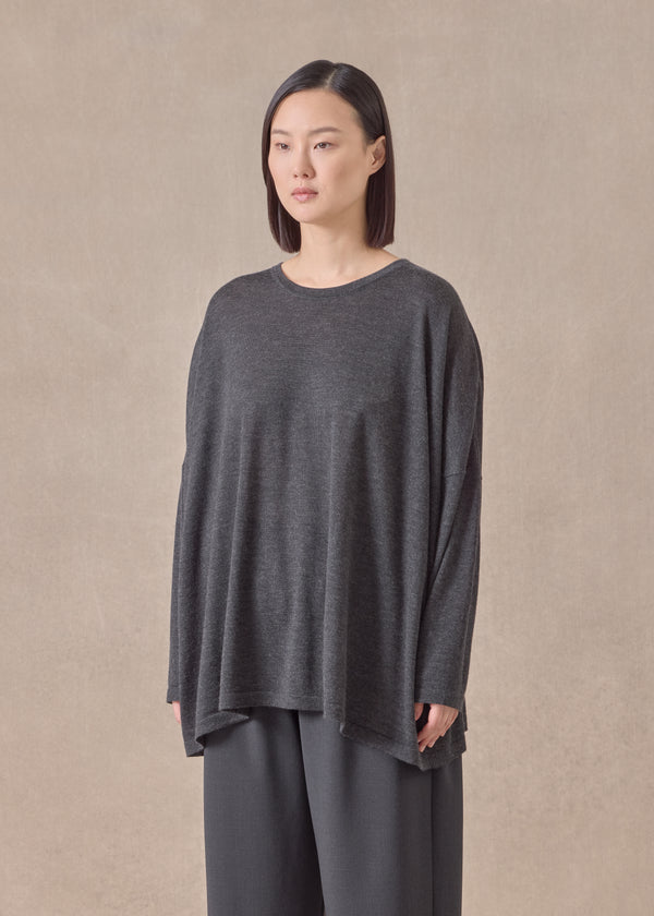 Eskandar Cashmere Wide Round Neck - Mid Plus