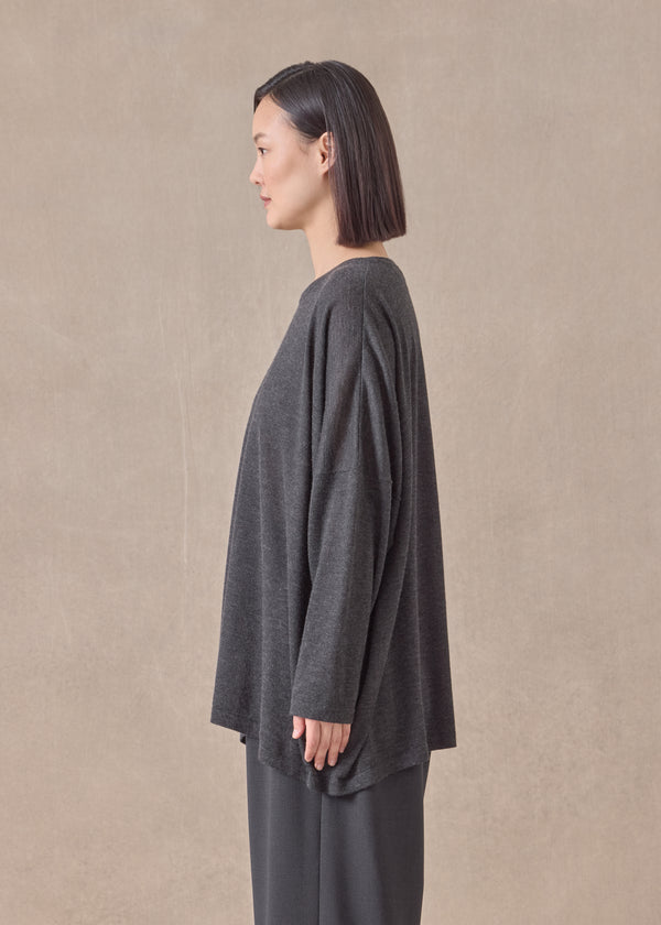Eskandar Cashmere Wide Round Neck - Mid Plus