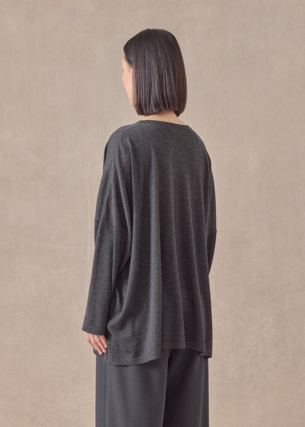 Eskandar Cashmere Wide Round Neck - Mid Plus