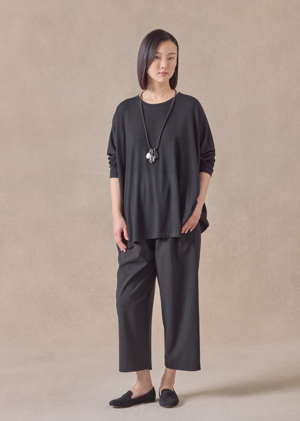 eskandar cashmere wide round neck - mid plus