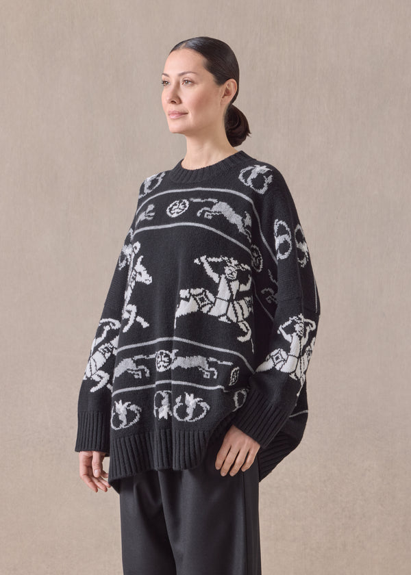 Eskandar Cashmere Wide Round Neck Sweater - Long