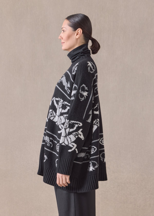 Eskandar Cashmere Wide Round Neck Sweater - Long