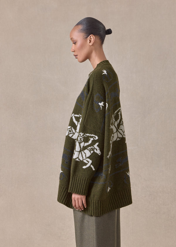 Eskandar Cashmere Wide Round Neck Sweater - Long