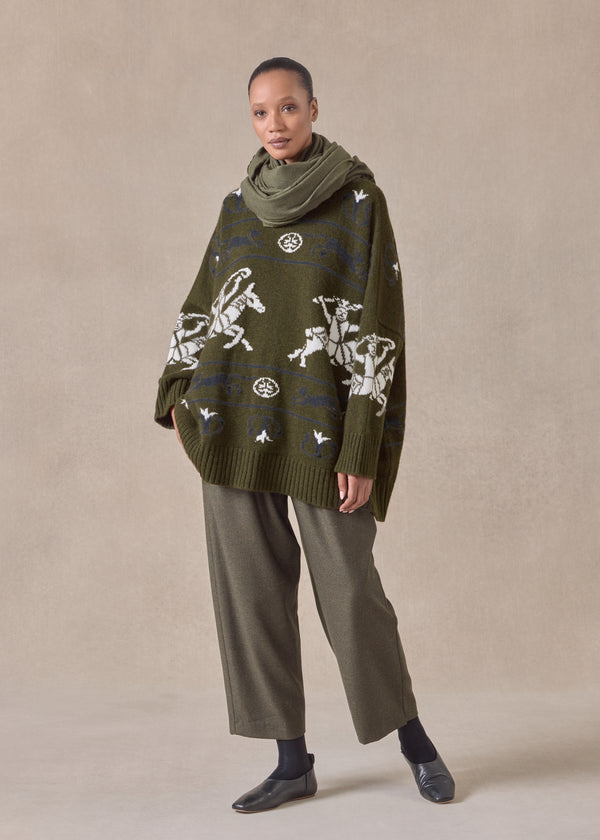 eskandar cashmere wide round neck sweater - long