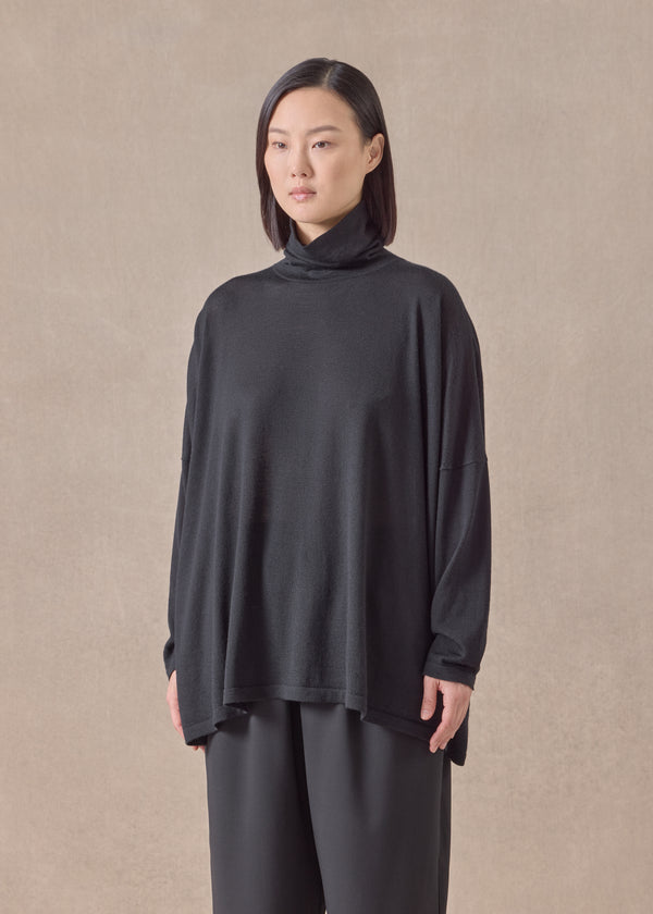 Eskandar Cashmere Wide Scrunch Neck - Mid Plus