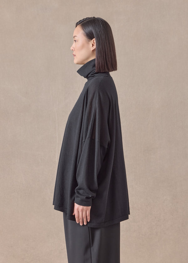 Eskandar Cashmere Wide Scrunch Neck - Mid Plus