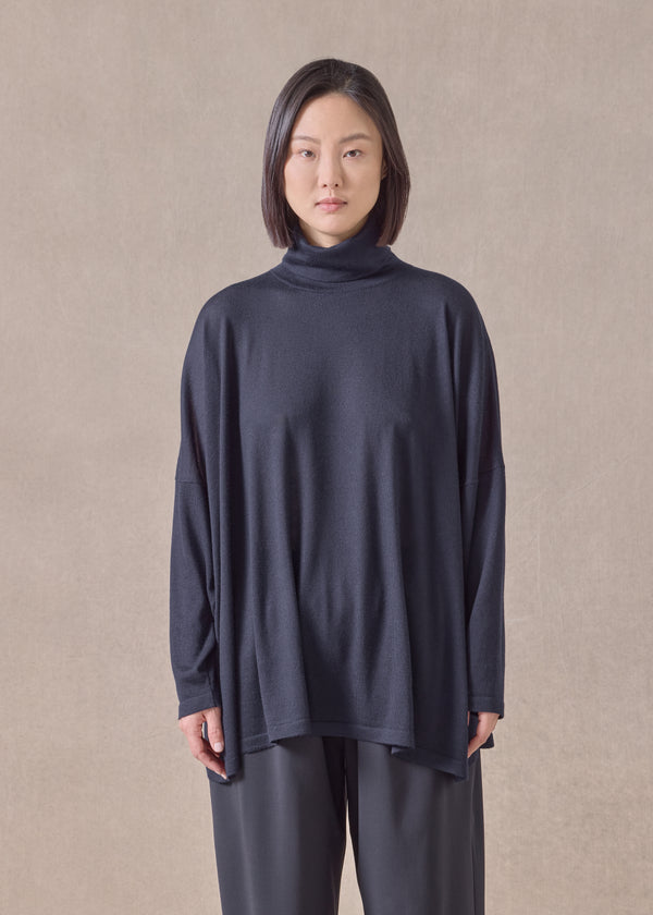 Eskandar Cashmere Wide Scrunch Neck - Mid Plus