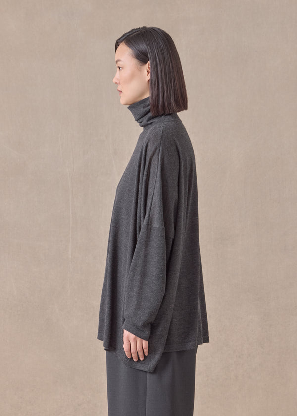 Eskandar Cashmere Wide Scrunch Neck - Mid Plus