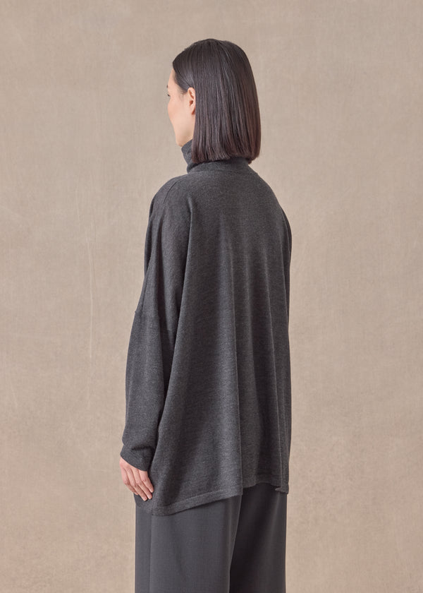 Eskandar Cashmere Wide Scrunch Neck - Mid Plus