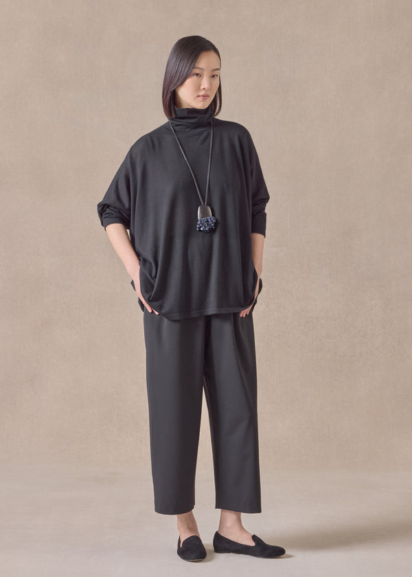 eskandar cashmere wide scrunch neck - mid plus