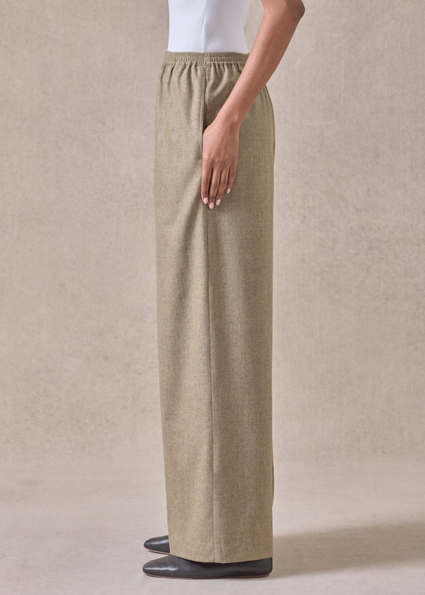 Eskandar Cashmere Wool Mix Flared Trouser