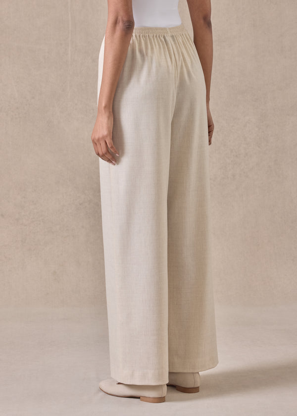 Eskandar Cashmere Wool Mix Flared Trouser