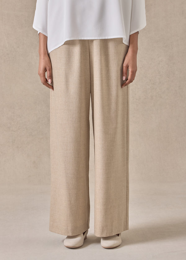 eskandar cashmere wool mix flared trouser