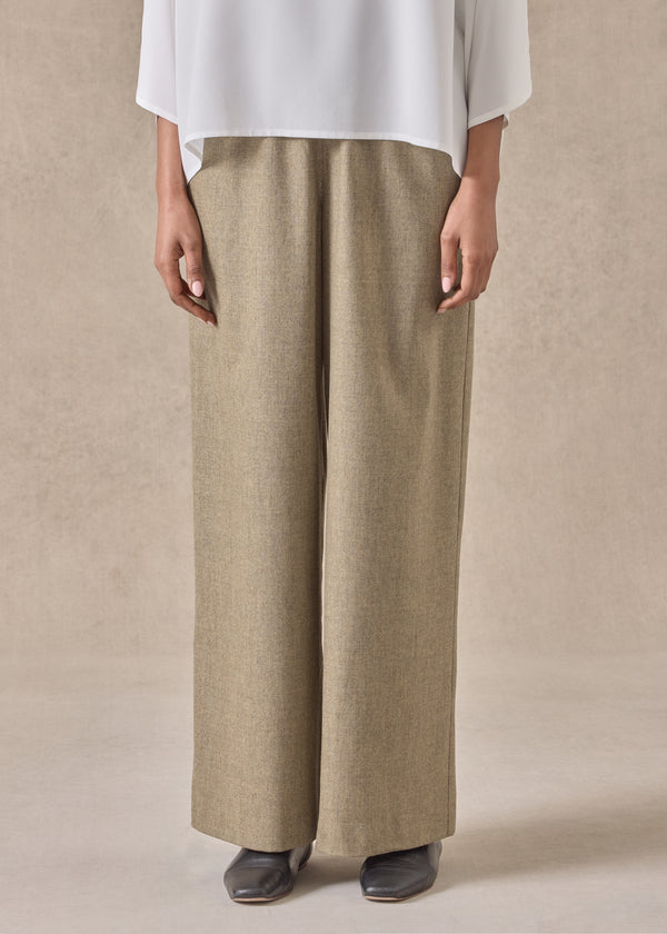 eskandar cashmere wool mix flared trouser