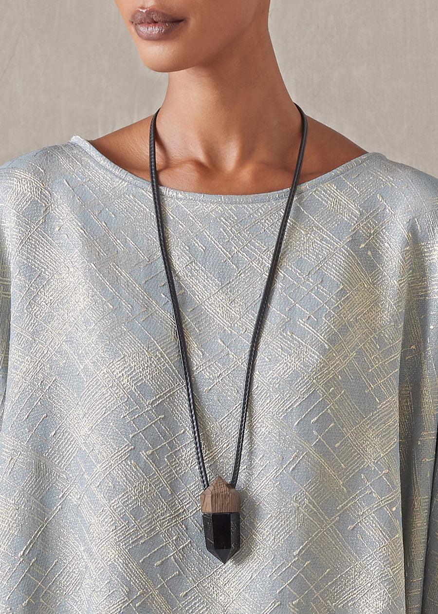 Eskandar Citrine And Bog Oak Pendant