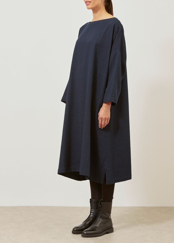 eskandar cotton imperial scoop neck dress