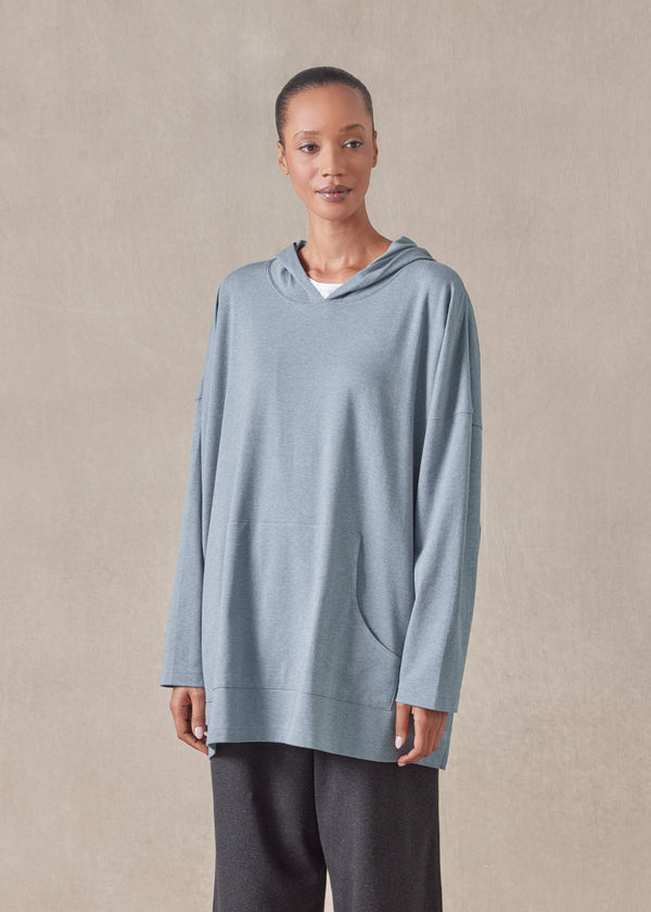 Eskandar Cotton Jersey Hooded Top - Long