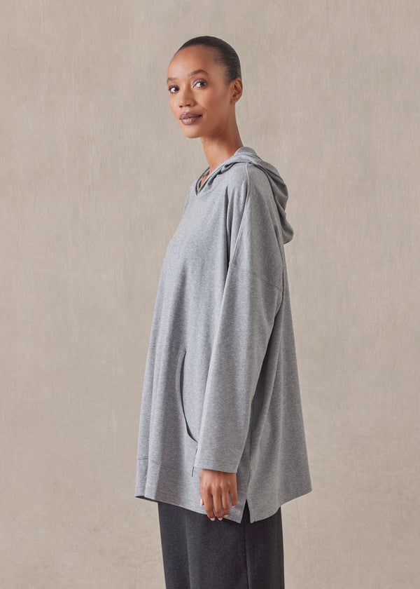 Eskandar Cotton Jersey Hooded Top - Long