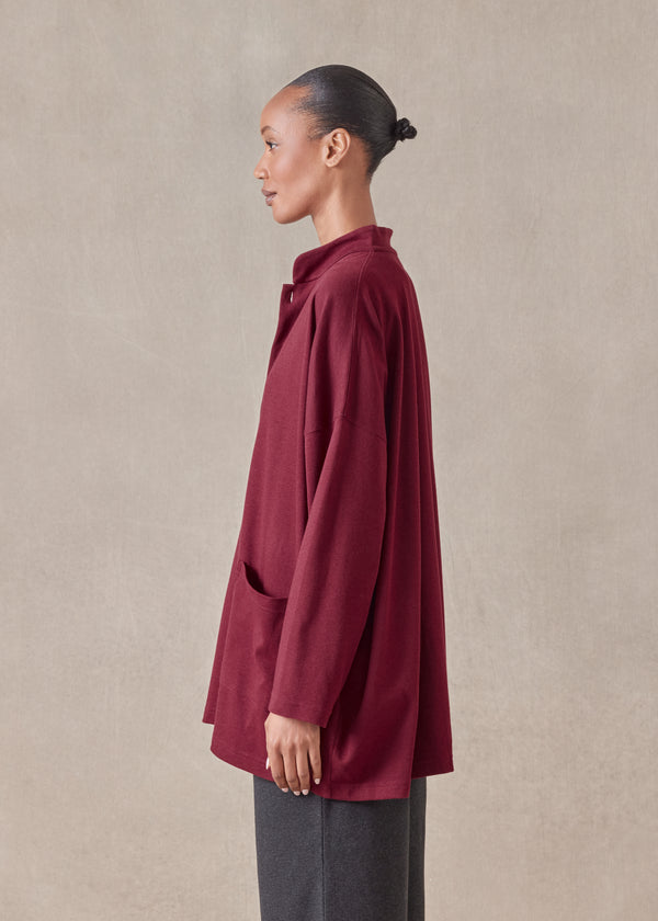 Eskandar Cotton Jersey Mandarin Jacket - Long