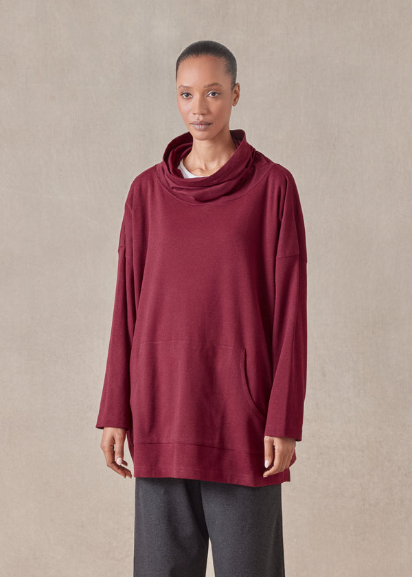 Eskandar Cotton Jersey Monks Top With Pouch Pocket