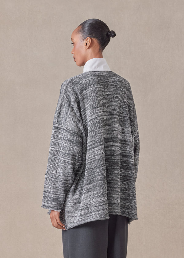 Eskandar Cotton Linen Mix Jacket Coat - Mid Plus